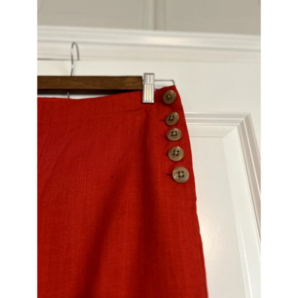 Anthropologie Elevenes Red Linen Blend Pant, size 2 - Picture 3 of 7